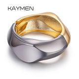 KAYMEN Statement Bangle Cuff Bracelets for Women Plating Double Colors