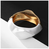 KAYMEN Statement Bangle Cuff Bracelets for Women Plating Double Colors