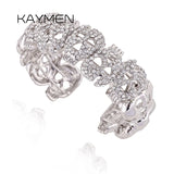 KAYMEN Skull Cuff Bracelet Rhinestone Bangle for Women