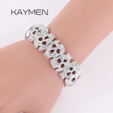 KAYMEN Skull Cuff Bracelet Rhinestone Bangle for Women