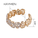 KAYMEN Skull Cuff Bracelet Rhinestone Bangle for Women
