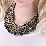 KAYMEN Turquoise Crystal Beaded Chunky Chokers Necklace