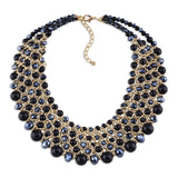 KAYMEN Turquoise Crystal Beaded Chunky Chokers Necklace
