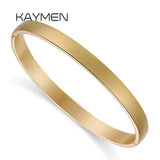 KAYMEN 316 Stainless Steel Love Friendship Bangle Cuff Bracelet