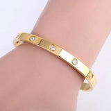KAYMEN 316 Stainless Steel Love Friendship Bangle Cuff Bracelet