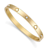 KAYMEN 316 Stainless Steel Love Friendship Bangle Cuff Bracelet