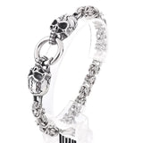 Gothic Biker Skull Bracelet Stainless Steel Chain 7mm