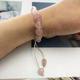 Rose Nature Stone Bracelet Pink Irregular Beaded Bracelets