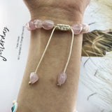 Rose Nature Stone Bracelet Pink Irregular Beaded Bracelets