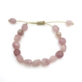 Rose Nature Stone Bracelet Pink Irregular Beaded Bracelets
