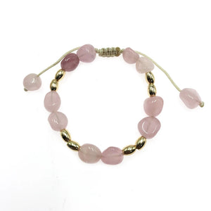 Rose Nature Stone Bracelet Pink Irregular Beaded Bracelets