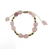 Rose Nature Stone Bracelet Pink Irregular Beaded Bracelets