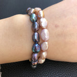 Baroque Pearl Bracelet 9-10mm White/Black/Purple Freshwater Pearl