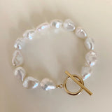Baroque Pearl Bracelet 9-10mm White/Black/Purple Freshwater Pearl