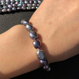 Baroque Pearl Bracelet 9-10mm White/Black/Purple Freshwater Pearl