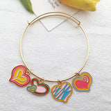 KC Alloy Enamel Love Heart Charm DIY Jewelry Making Necklace Accessories