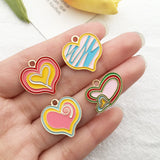 KC Alloy Enamel Love Heart Charm DIY Jewelry Making Necklace Accessories