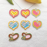 KC Alloy Enamel Love Heart Charm DIY Jewelry Making Necklace Accessories