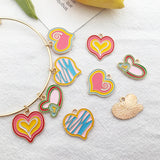 KC Alloy Enamel Love Heart Charm DIY Jewelry Making Necklace Accessories