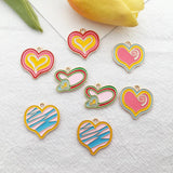 KC Alloy Enamel Love Heart Charm DIY Jewelry Making Necklace Accessories