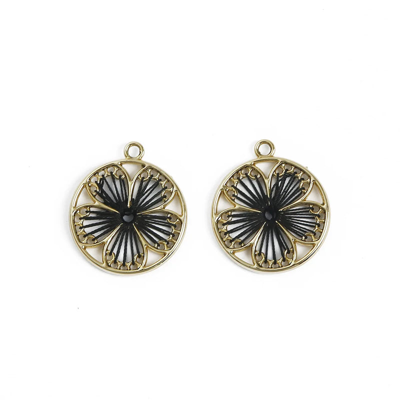KC Alloy Flower Charm for DIY Jewelry Making