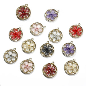 KC Alloy Flower Charm for DIY Jewelry Making