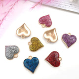 KC Enamel Love Heart Earrings Charm For Jewelry Making DIY Bracelet