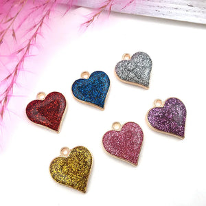 KC Enamel Love Heart Earrings Charm For Jewelry Making DIY Bracelet
