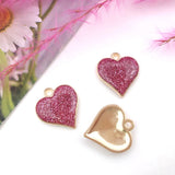 KC Enamel Love Heart Earrings Charm For Jewelry Making DIY Bracelet