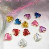 KC Enamel Love Heart Earrings Charm For Jewelry Making DIY Bracelet