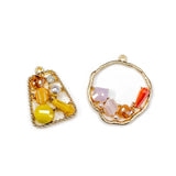 KC Acrylic Round Trapezoid Eardrop Pendant Charms Necklace Earring Accessories