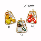 KC Acrylic Round Trapezoid Eardrop Pendant Charms Necklace Earring Accessories