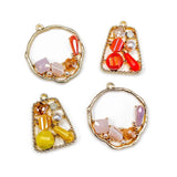 KC Acrylic Round Trapezoid Eardrop Pendant Charms Necklace Earring Accessories