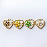 KC Acrylic Heart Flower Eardrop Pendant Charms Necklace Earring Accessories