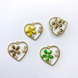 KC Acrylic Heart Flower Eardrop Pendant Charms Necklace Earring Accessories