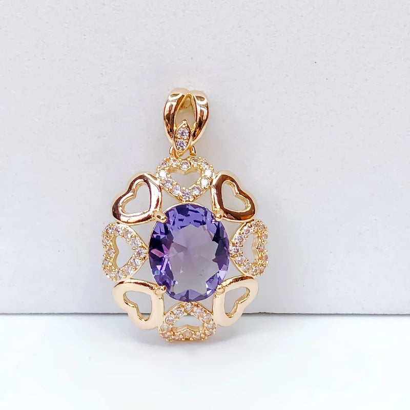 KC Rhinestone Eardrop Pendant Charms Necklace Earring Accessories