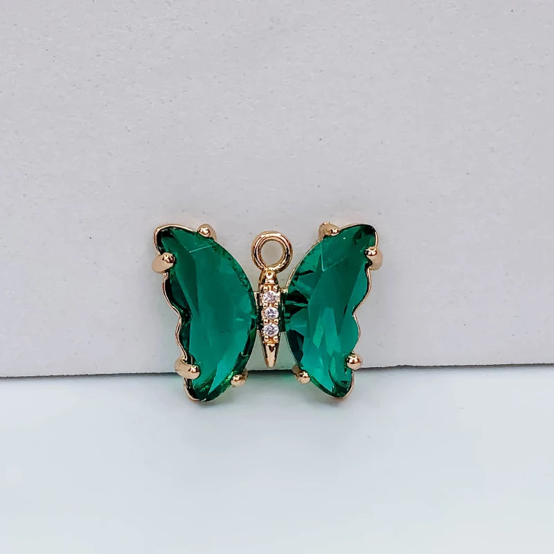 Crystal Butterfly Pendant Charms Necklace Earring Accessories