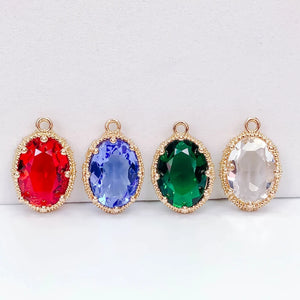 Crystal Pendant Charms Earring Necklace DIY 4pcs