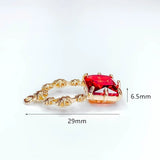 Rectangle Crystal Pendant Charms Jewelry Component 4pcs
