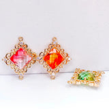 KC Plated Rhinestone Eardrop Crystal Pendant Charms Necklace Earring Accessories