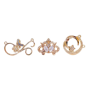 KC Rhinestone Eardrop Pendant Charms Necklace DIY Material 4pcs