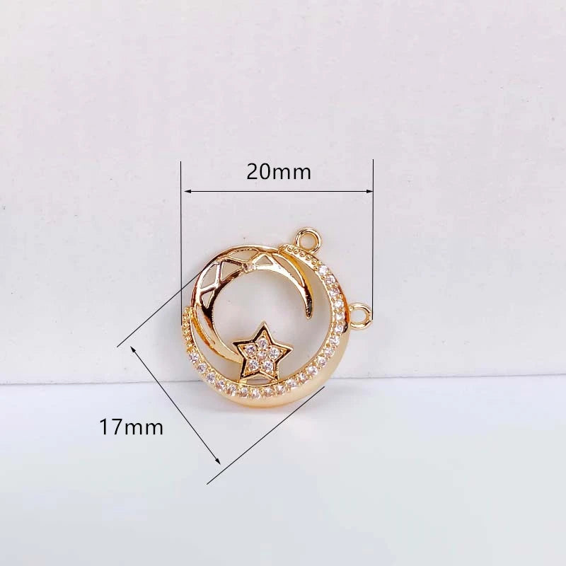 KC Rhinestone Eardrop Pendant Charms Necklace DIY Material 4pcs