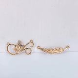 KC Rhinestone Eardrop Pendant Charms Necklace DIY Material 4pcs