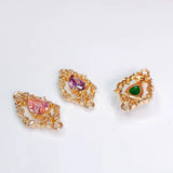 KC Plated Rhinestone Eardrop Pendant Charms Necklace Earring Accessories