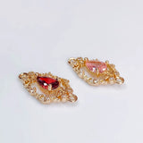 KC Plated Rhinestone Eardrop Pendant Charms Necklace Earring Accessories