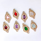 KC Plated Rhinestone Eardrop Pendant Charms Necklace Earring Accessories