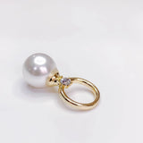 KC Plated Rhinestone Pearl Eardrop Pendant Charms Necklace Accessories