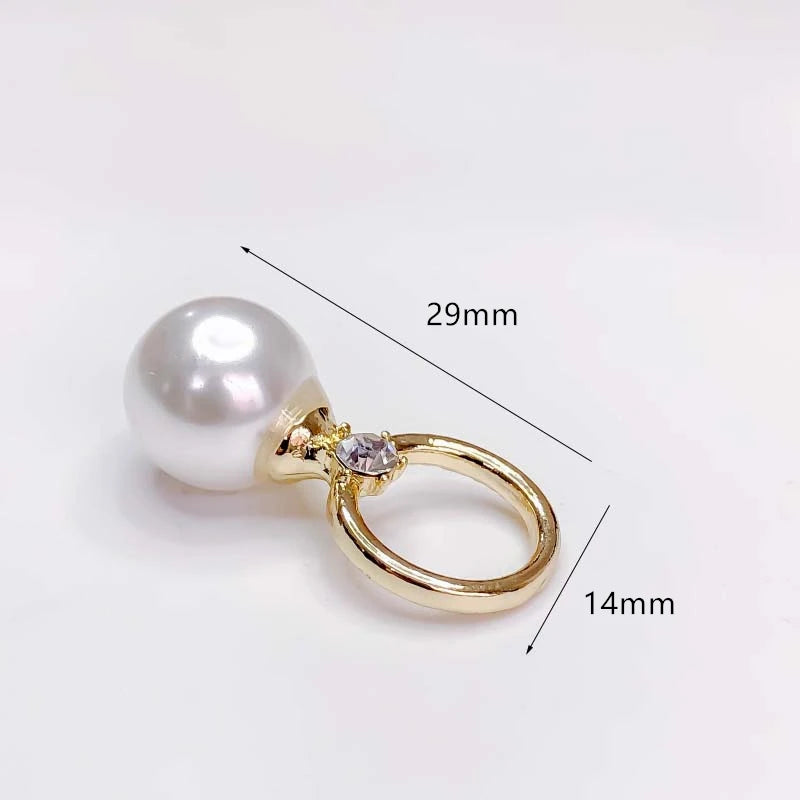 KC Plated Rhinestone Pearl Eardrop Pendant Charms Necklace Accessories