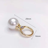 KC Plated Rhinestone Pearl Eardrop Pendant Charms Necklace Accessories