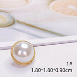 KC Rhinestone Pearl Stud Earrings Charms 8pcs